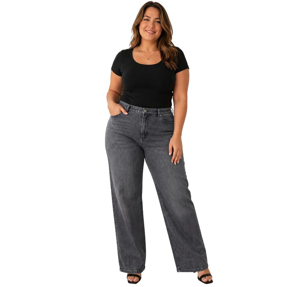 Chicos 2.5 SHORT 14 PETITE L black wash jeans grunge career casual EUC straight